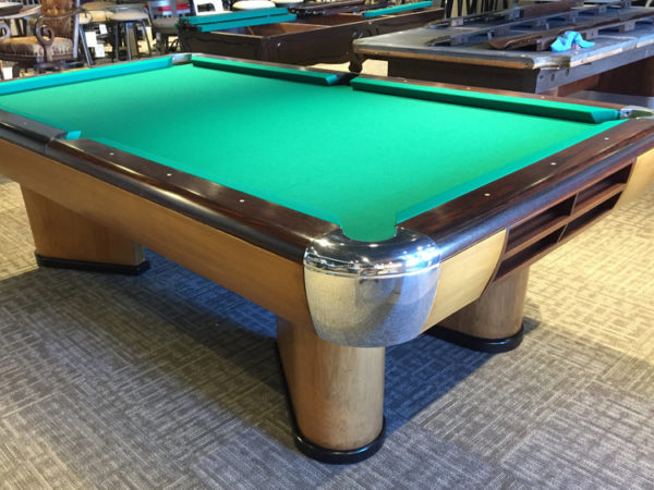 SOLD-Brunswick Moderne circa 1937-1946 Antique Pool Table Antique Billiard Tables