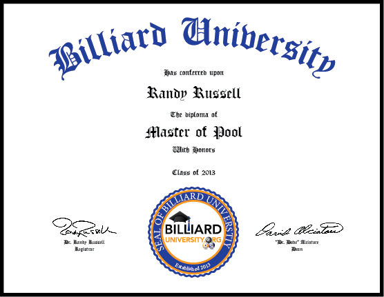 Billiard University Instruction Play Pool and Earn a Diploma 