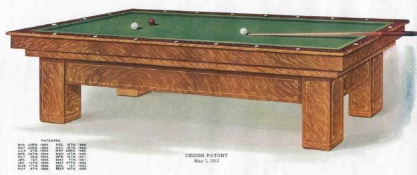 9ft. Jefferson Circa 1913-1915 Antique Billiard Tables