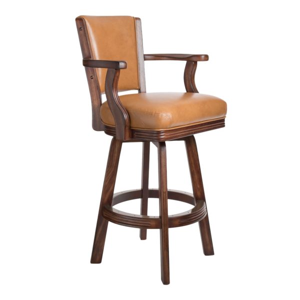 660 Oak Upholstered Swivel Stool with Arms Kitchen Counter Stools & Barstools